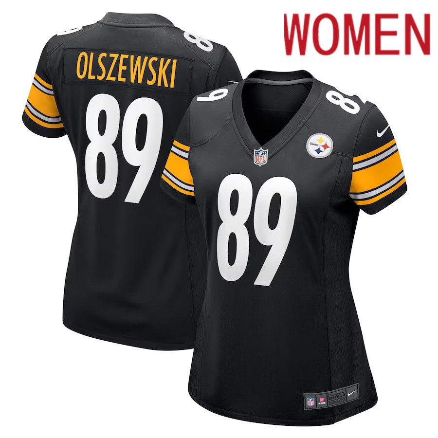 Women Pittsburgh Steelers 89 Gunner Olszewski Nike Black Game Player NFL Jersey